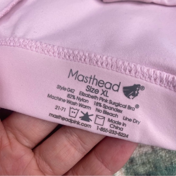 Masthead Surgery Surgical Recovery Bra Elizabeth Light Pink Size XL NEW - Picture 3 of 7